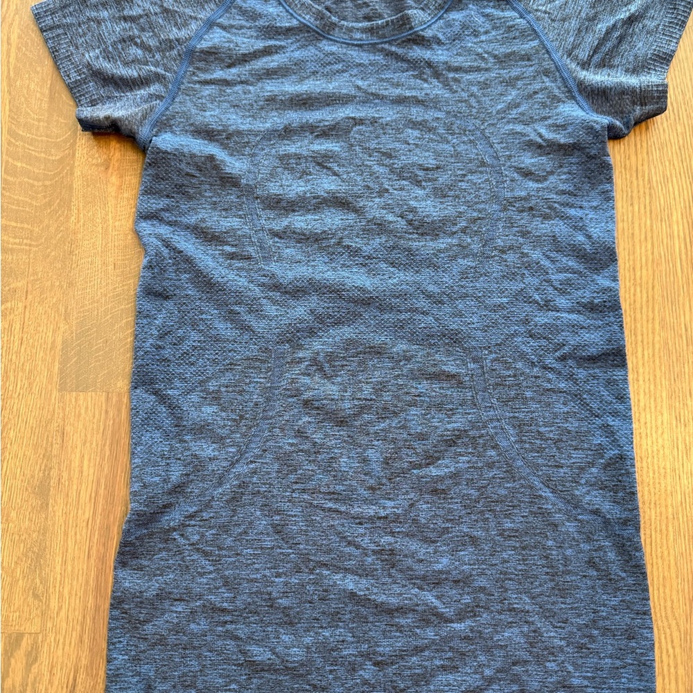 Blue Short Sleeve Tee Classic Crew Neck